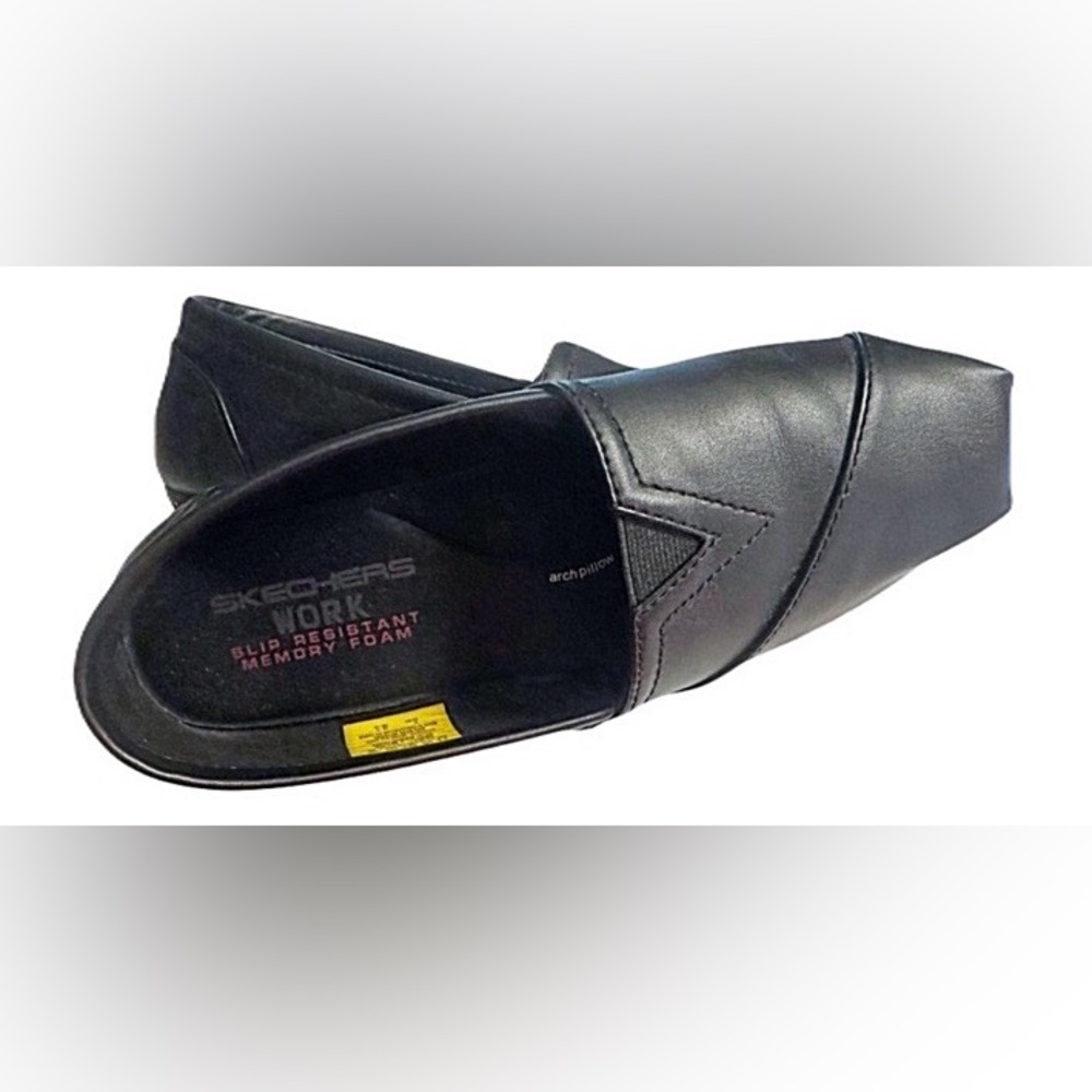 Skechers Work Black Slip Resistant Memory Foam Loafers